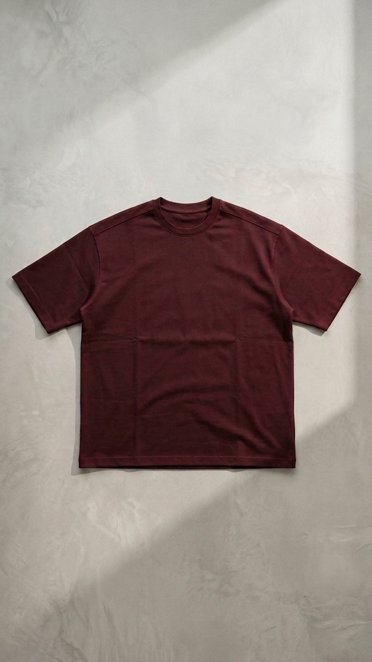 Oversized Burgundy T-shirt Heavy weighted