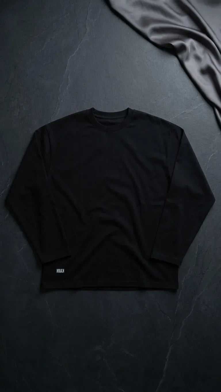 Oversized Black T-shirt Long sleeve