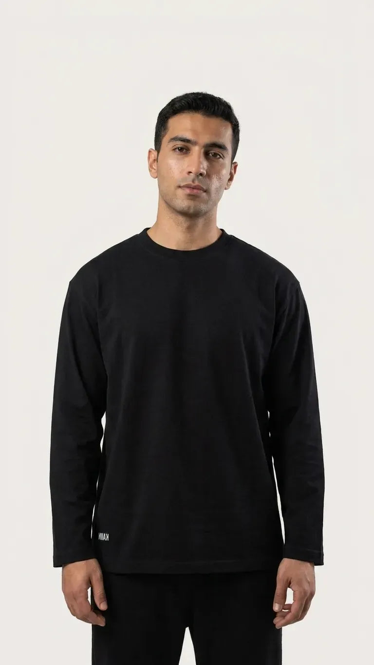 Oversized Black T-shirt Long sleeve
