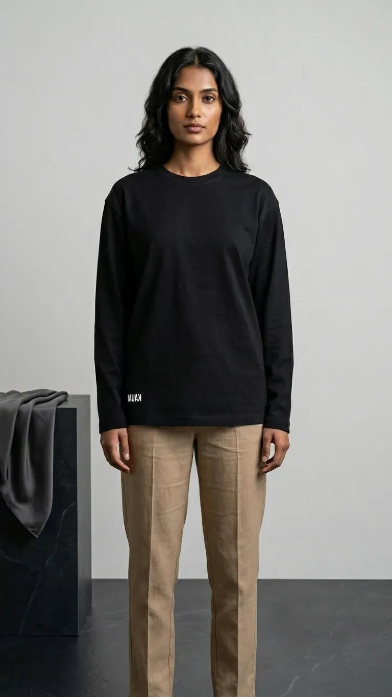 Oversized Black T-shirt Long sleeve