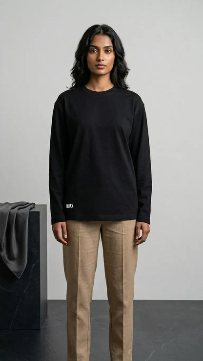 Oversized Black T-shirt Long sleeve