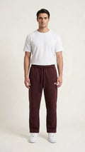 Burgundy Wide leg sweatpant