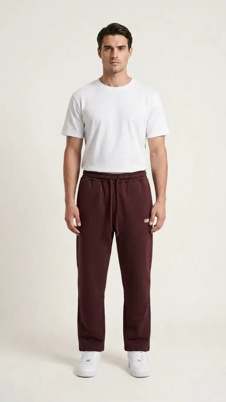Burgundy Wide leg sweatpant
