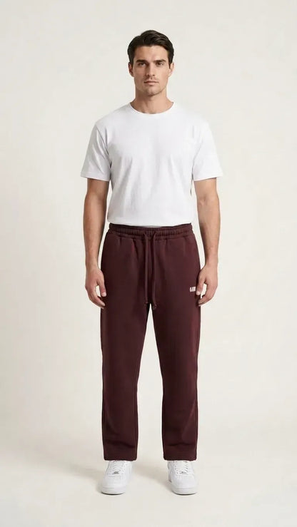 Burgundy Wide leg sweatpant