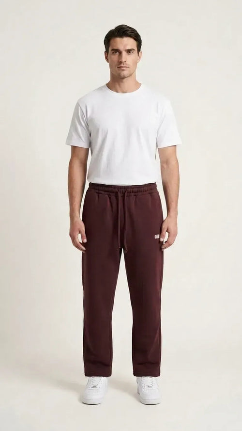 Burgundy Wide leg sweatpant