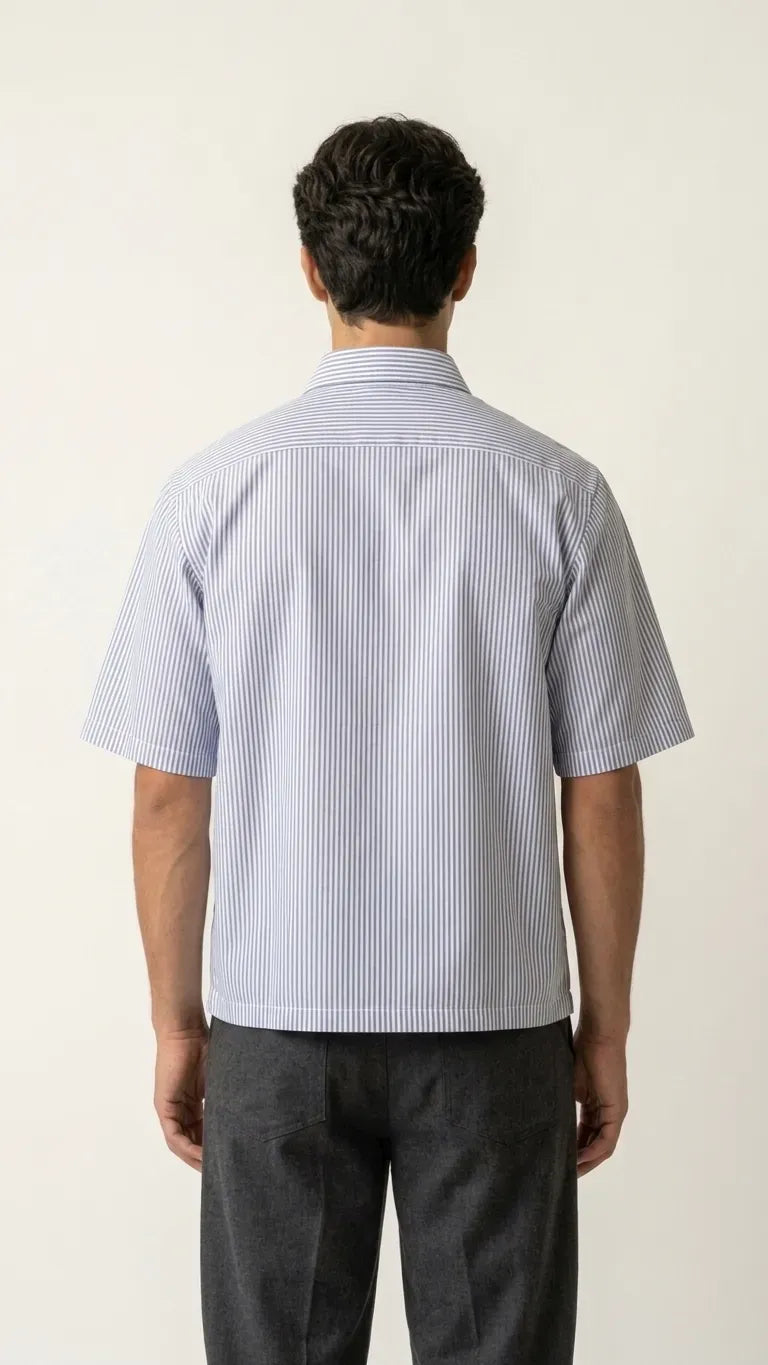Baby blue Boxy-Fit Shirt