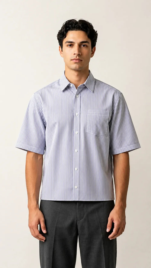 Baby blue Boxy-Fit Shirt