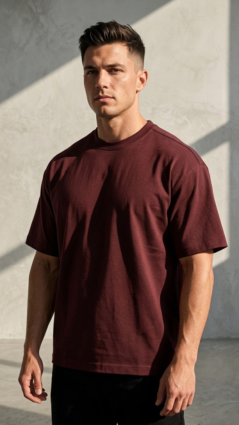 Oversized Burgundy T-shirt Heavy weighted