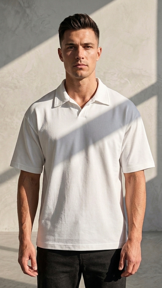 Oversized Off-white Polo T-shirt Heavy weighted