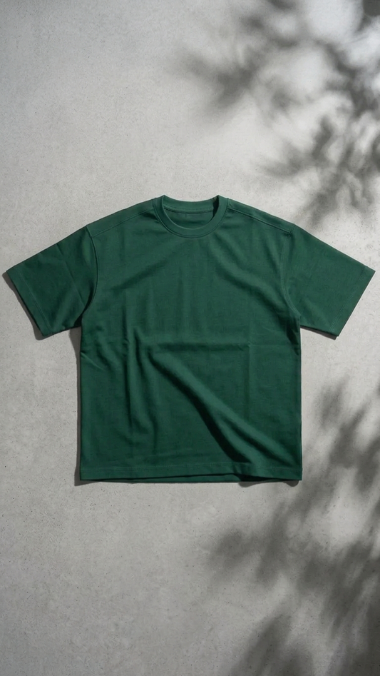Oversized olive green T-shirt Heavy weighted