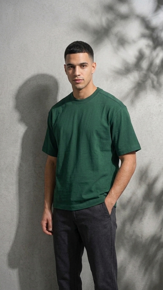 Oversized olive green T-shirt Heavy weighted